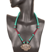 Handcrafted Necklace With Krishna German Silver Pendant 10022126