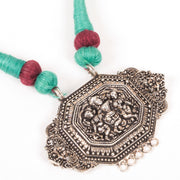 Handcrafted Necklace With Krishna German Silver Pendant 10022126