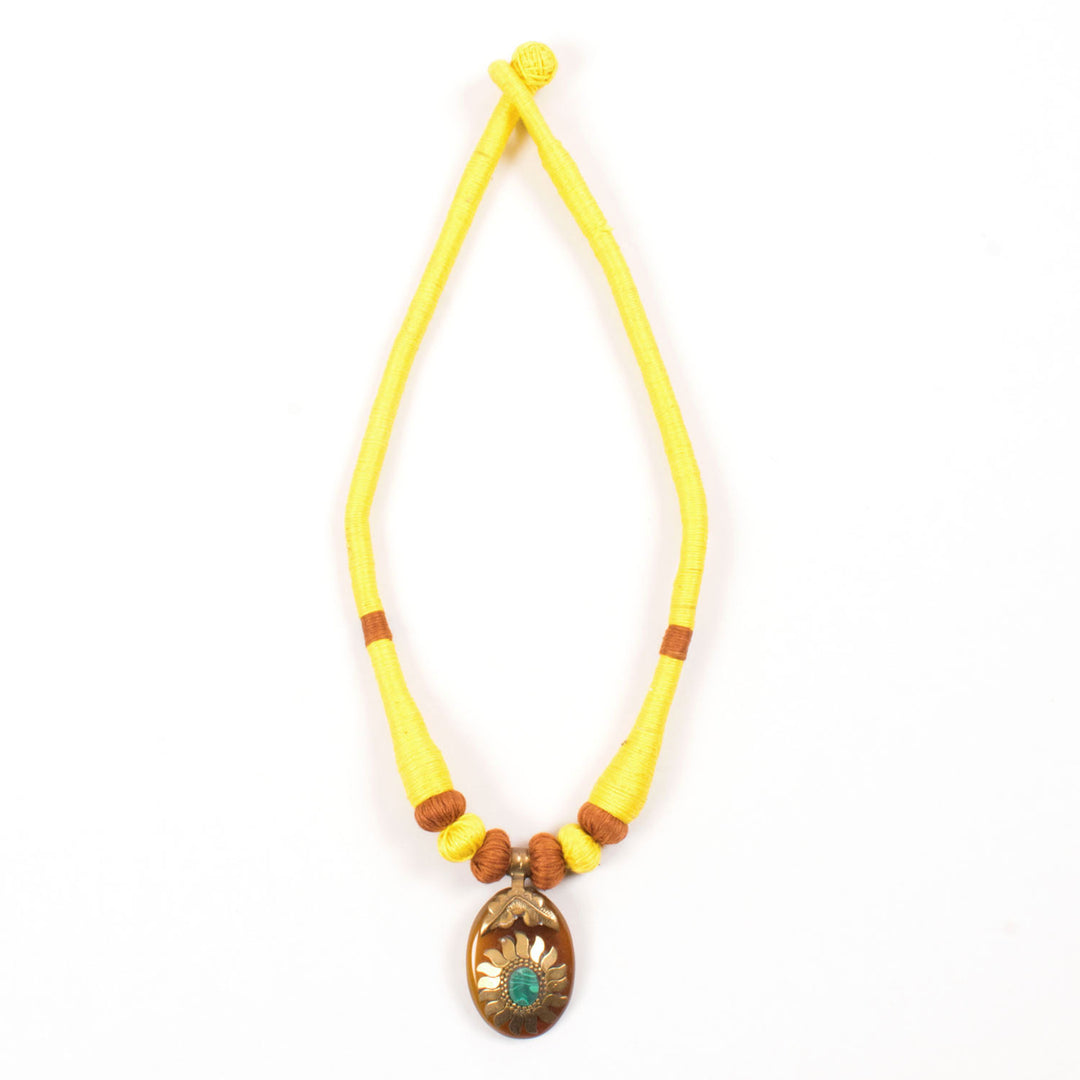 Handcrafted Necklace With Agate Pendant 10031391