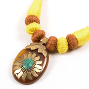 Handcrafted Necklace With Agate Pendant 10031391