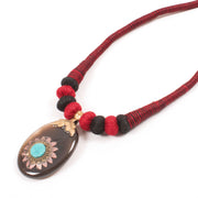 Handcrafted Necklace With Agate Pendant 10031392