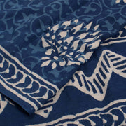 Dabu Printed Indigo Mulmul Cotton Saree 10032334