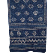 Dabu Printed Indigo Mulmul Cotton Saree 10032334