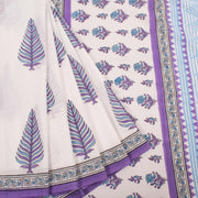 Hand Block Printed Mulmul Cotton Saree 10032342
