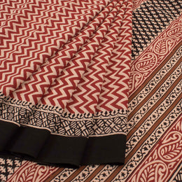 Bagru Printed Mulmul Cotton Saree 10032347