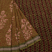 Hand Block Printed Mulmul Cotton Saree 10032348
