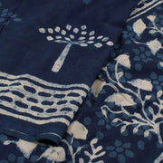 Dabu Printed Indigo Mulmul Cotton Saree 10032349