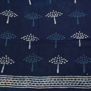Dabu Printed Indigo Mulmul Cotton Saree 10032349