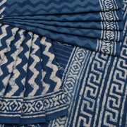 Dabu Printed Indigo Mulmul Cotton Saree 10039201