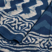 Dabu Printed Indigo Mulmul Cotton Saree 10039201