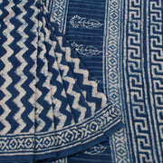 Dabu Printed Indigo Mulmul Cotton Saree 10039201