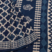 Dabu Printed Indigo Mulmul Cotton Saree 10039202