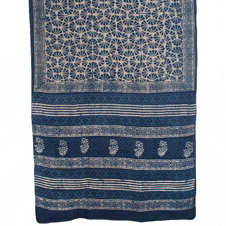 Bagru Printed Mulmul Cotton Saree 10039220