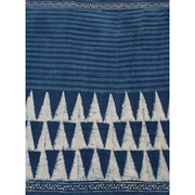 Indigo Blue Bagru Printed Mulmul Cotton Saree 10039224