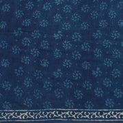 Indigo Blue Bagru Printed Mulmul Cotton Saree 10039224