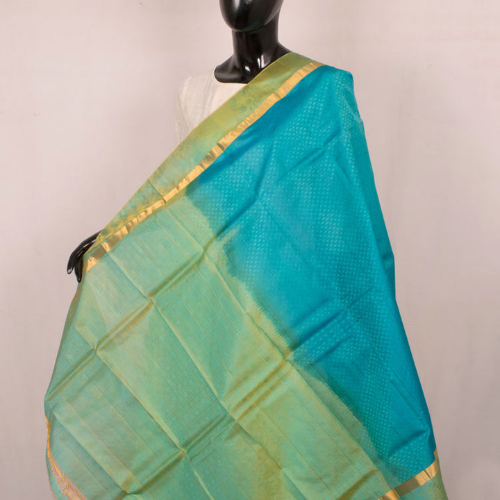 Handcrafted Jacquard Kanjivaram Silk Dupatta with Multicolour Border