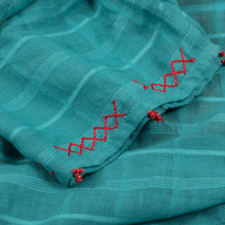 Hand Embroidered Linen Cotton Kurta 10039844