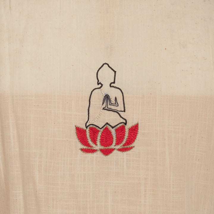 Hand Embroidered Linen Cotton Kurta 10039848