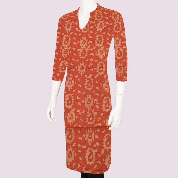 Batik Printed Bhagalpur Khadi Cotton Kurta Material 10041875