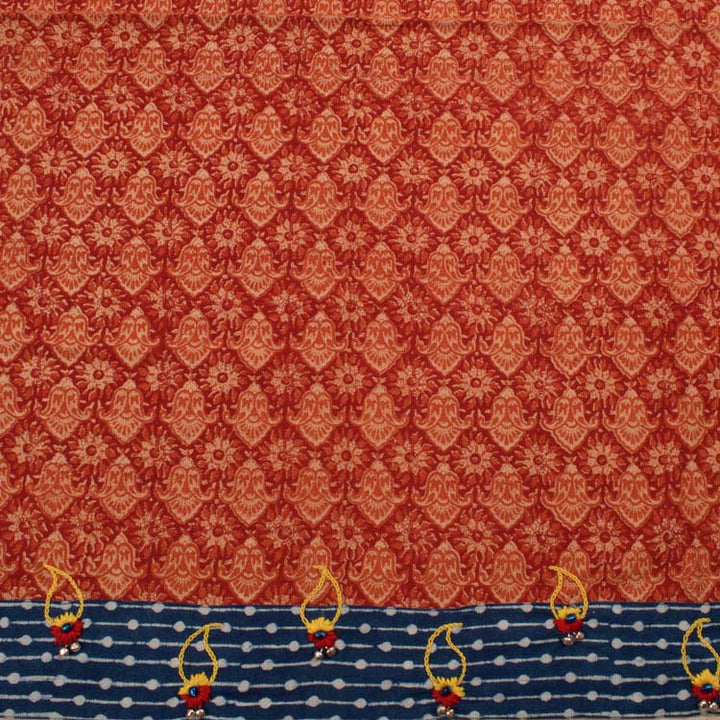 Dabu Printed Embroidered Cotton Kurta Material 10047572