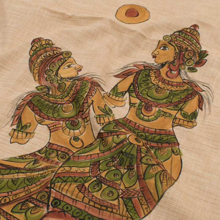 Hand Painted Bhagalpur Silk Salwar Suit Material 10032303