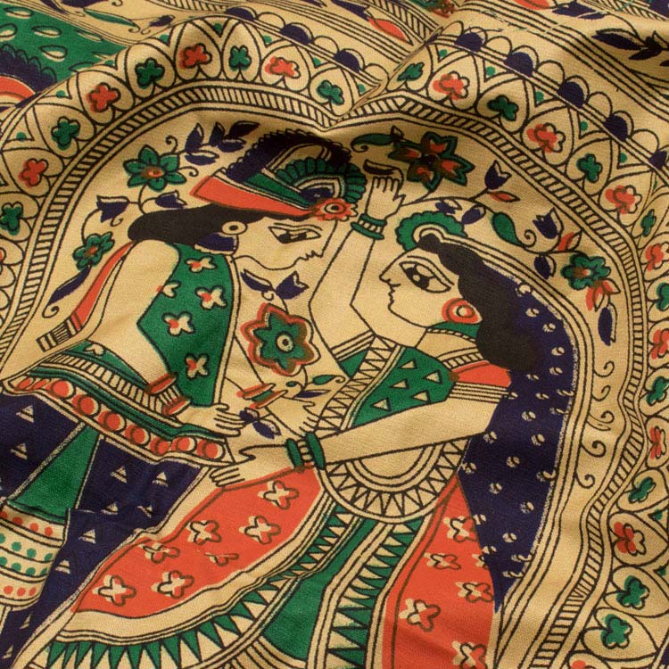 Madhubani Printed Bhagalpur Silk Salwar Suit Material 10040300