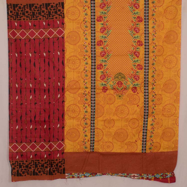 Hand Block Printed Bhagalpur Cotton Salwar Suit Material 10047578