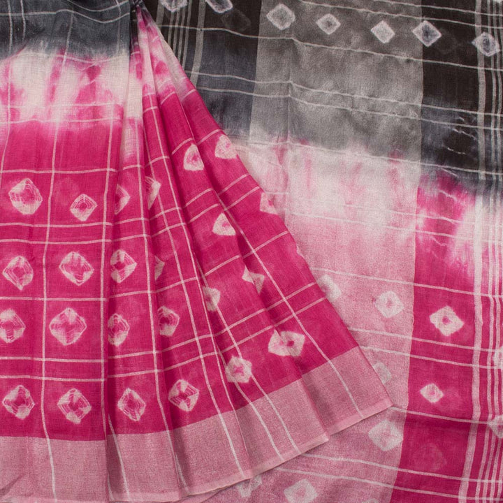 Shibori Dyed Bhagalpur Linen Saree 10034477