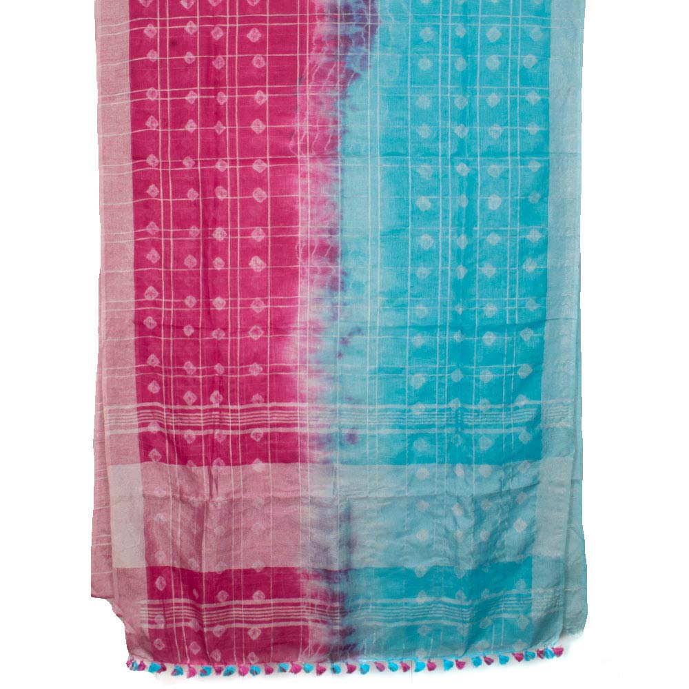 Shibori Dyed Bhagalpur Linen Saree 10034480