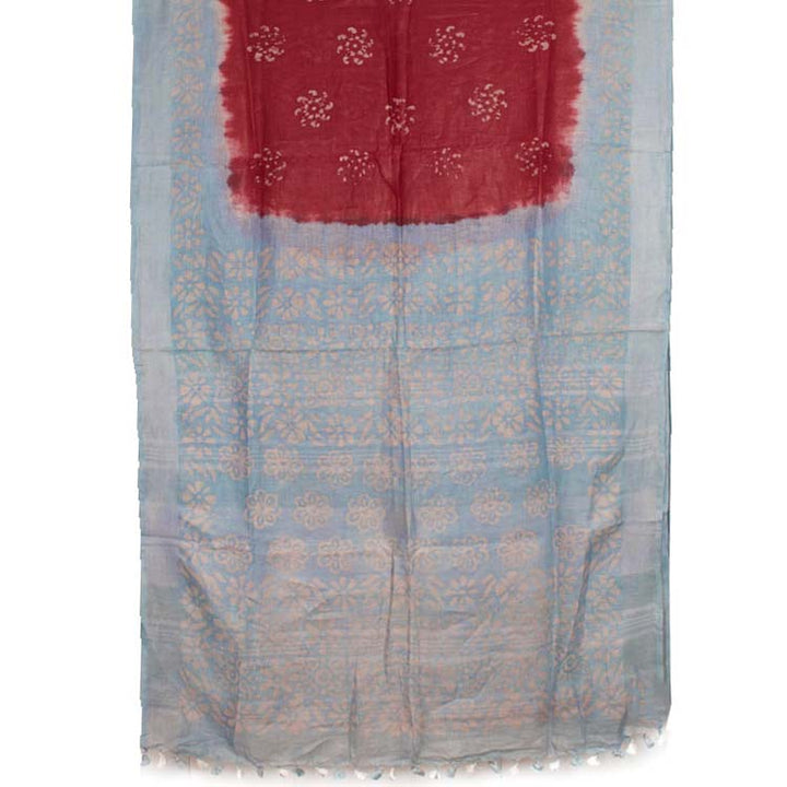 Batik Printed Bhagalpur Linen Saree 10040867