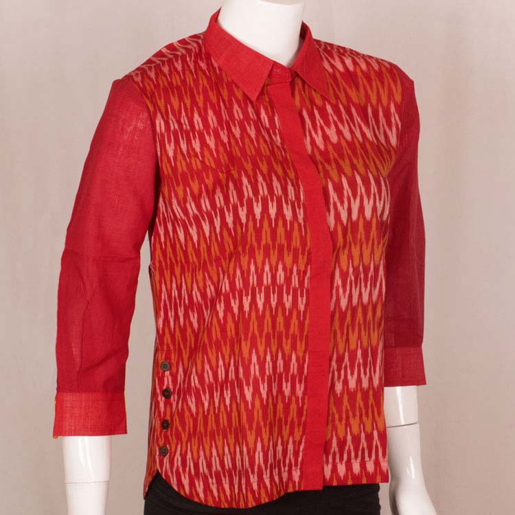 Handcrafted Ikat Cotton Top 10048570