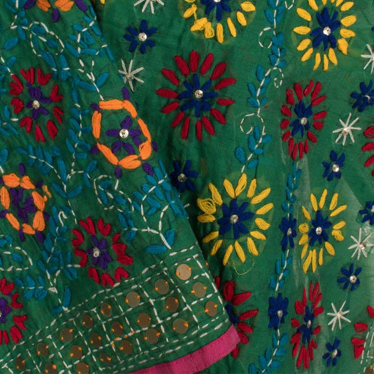 Phulkari Embroidered Silk Cotton Dupatta 10044720