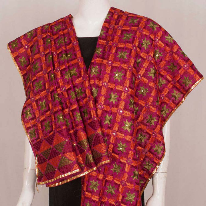 Phulkari Embroidered Cotton Dupatta 10044730