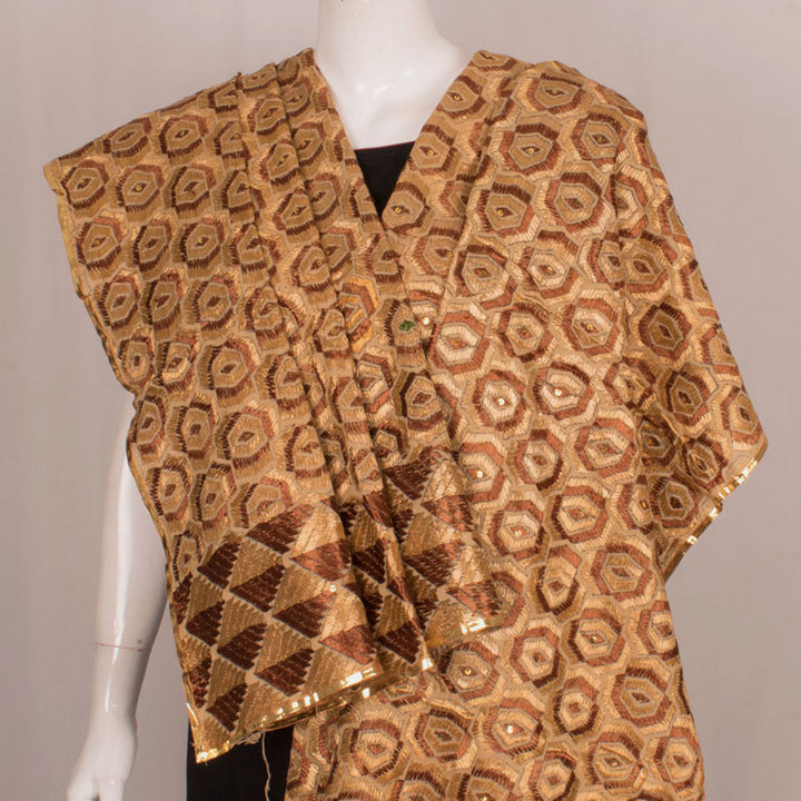 Phulkari Embroidered Cotton Dupatta 10044748
