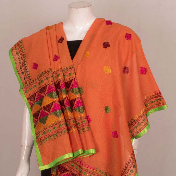 Phulkari Embroidered Silk Cotton Dupatta 10044755