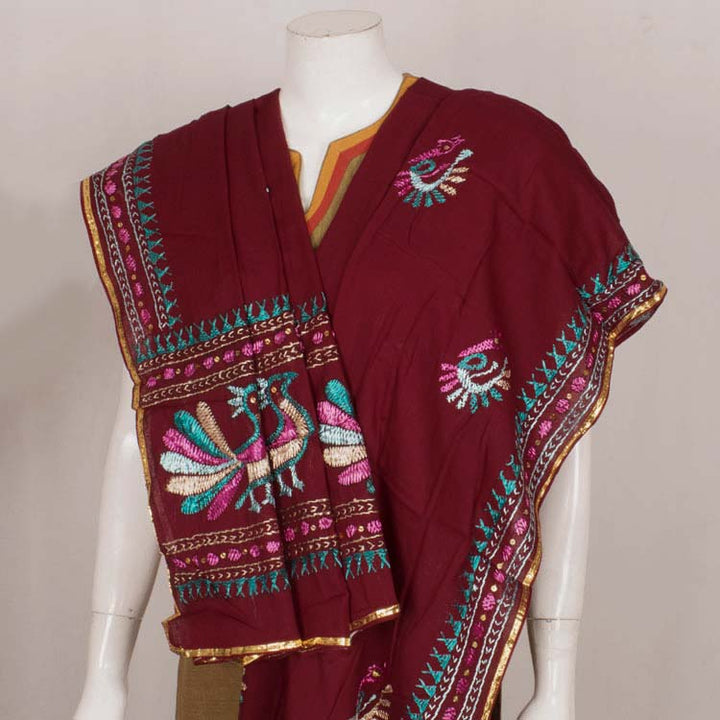Phulkari Embroidered Cotton Dupatta 10044757