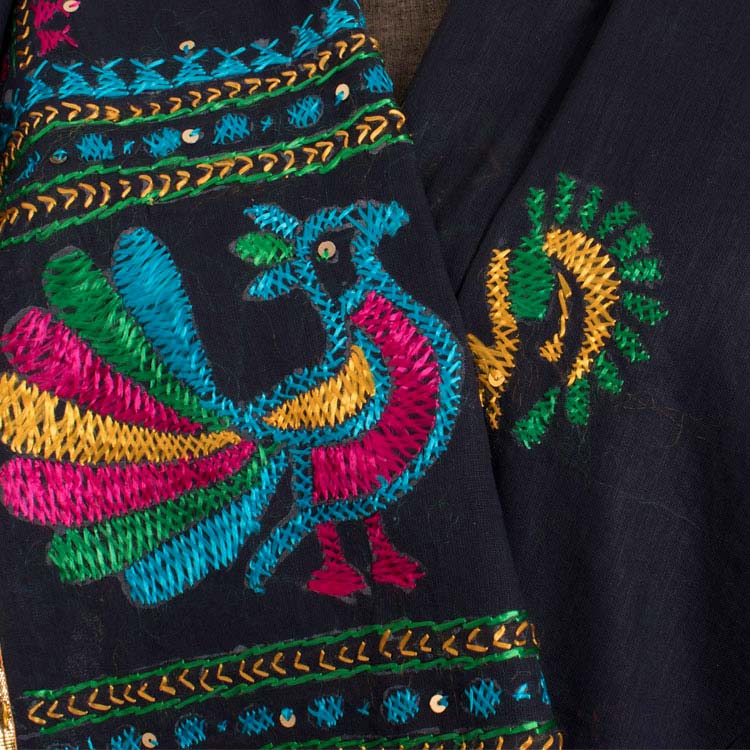 Phulkari Embroidered Cotton Dupatta 10044758