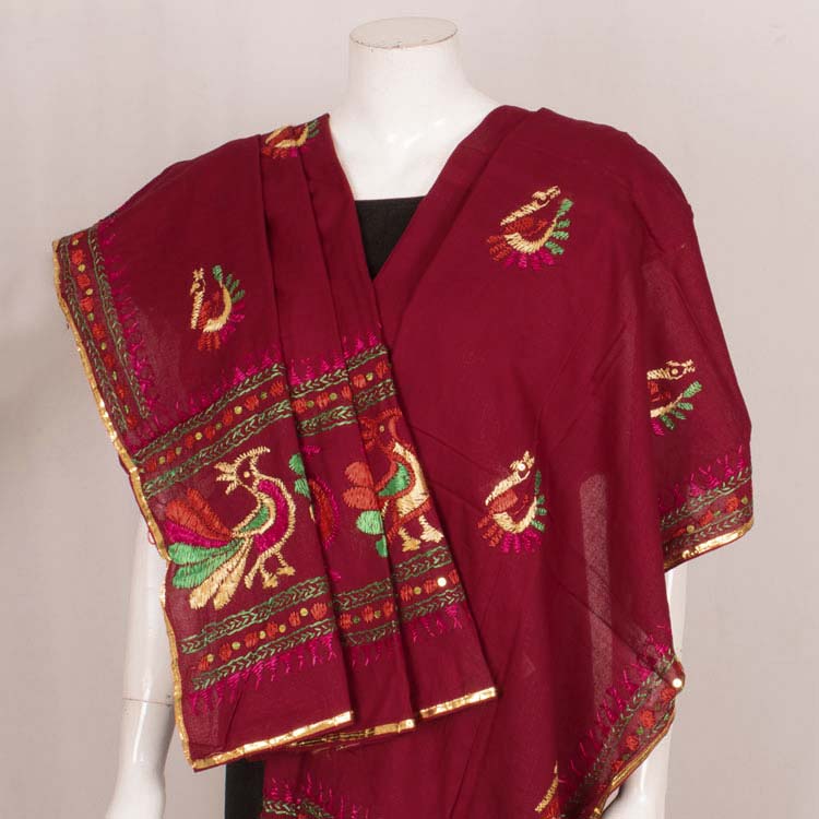 Phulkari Embroidered Cotton Dupatta 10044760