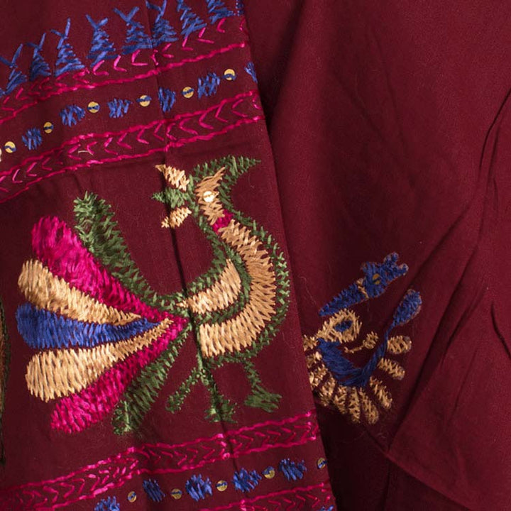 Phulkari Embroidered Cotton Dupatta 10044768