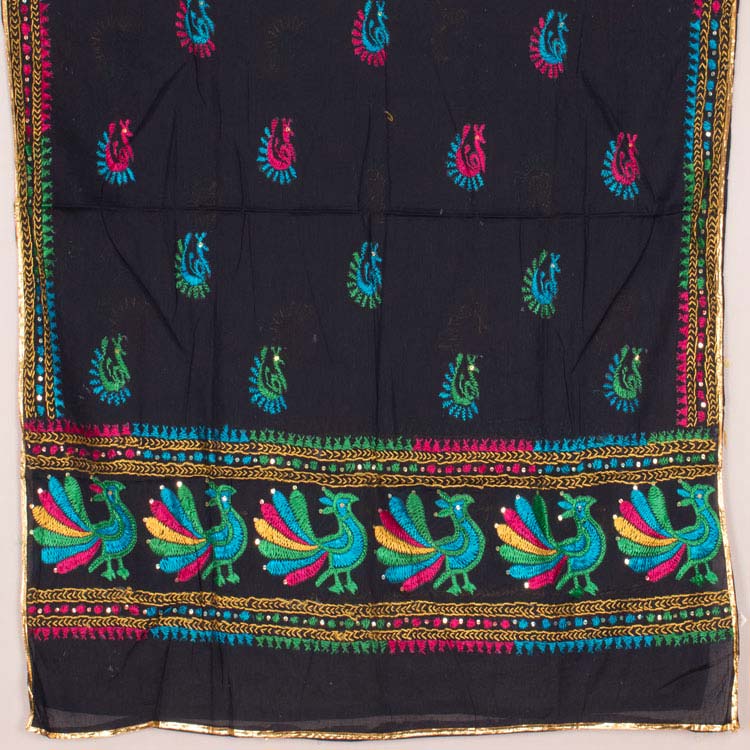 Phulkari Embroidered Cotton Dupatta 10044770