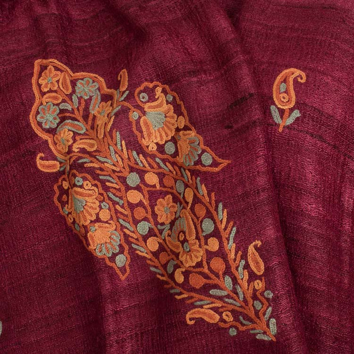 Phulkari Embroidered Tussar Silk Dupatta 10045005