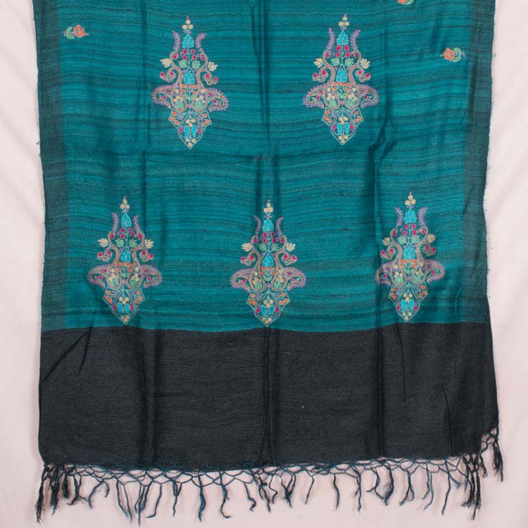 Phulkari Embroidered Tussar Silk Dupatta 10045007