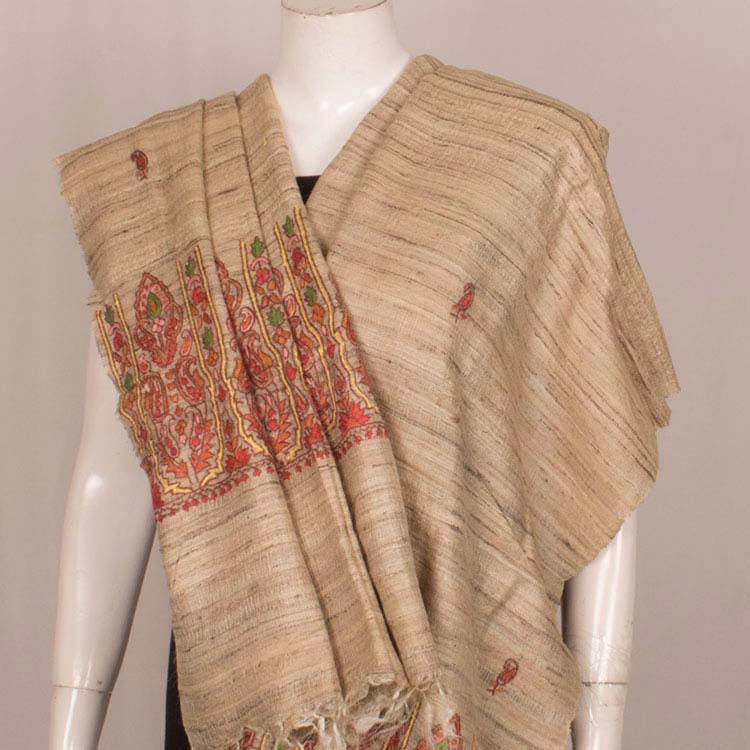 Phulkari Embroidered Tussar Silk Dupatta 10045009
