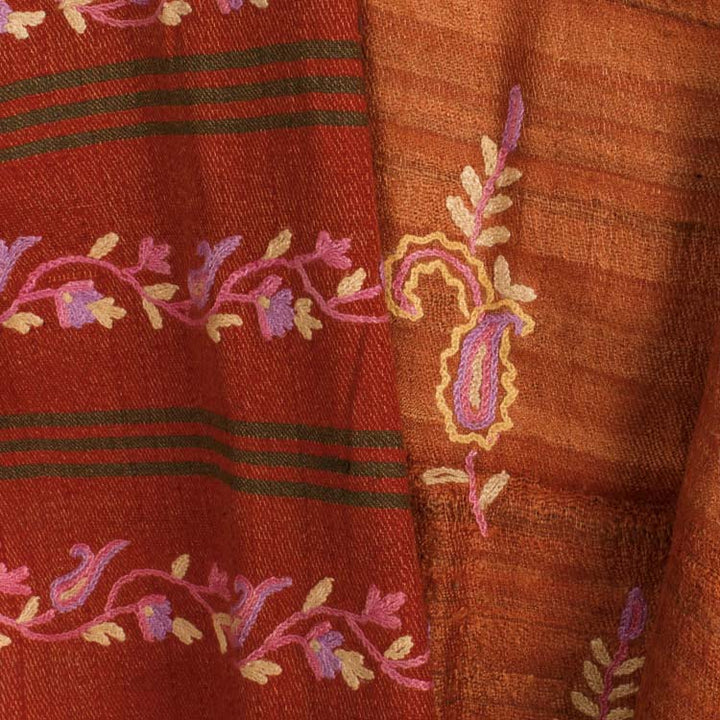 Phulkari Embroidered Tussar Silk Dupatta 10045012