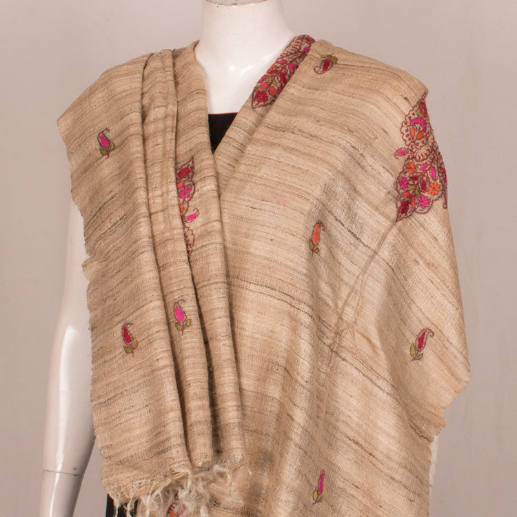 Phulkari Embroidered Tussar Silk Dupatta 10045013