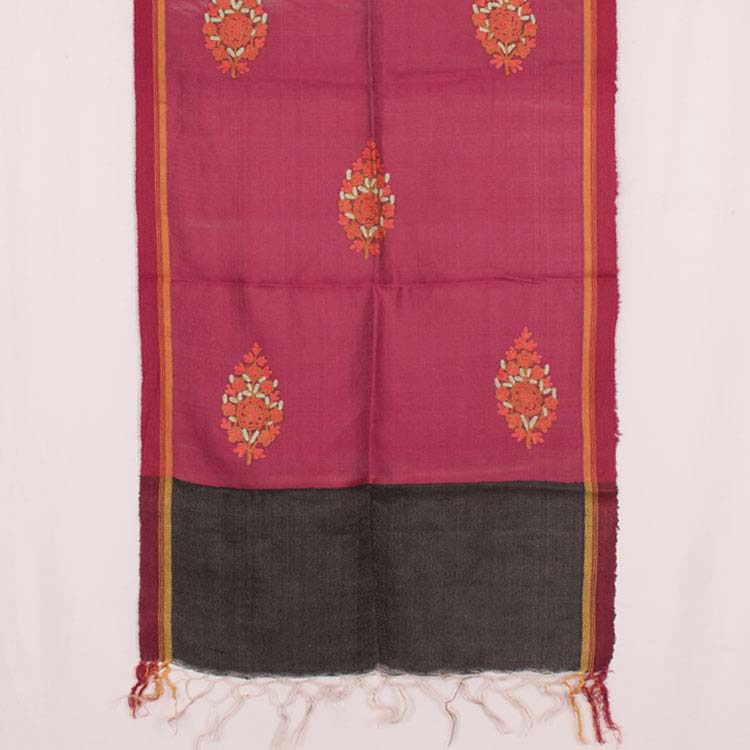 Phulkari Embroidered Tussar Cotton Stole 10044813