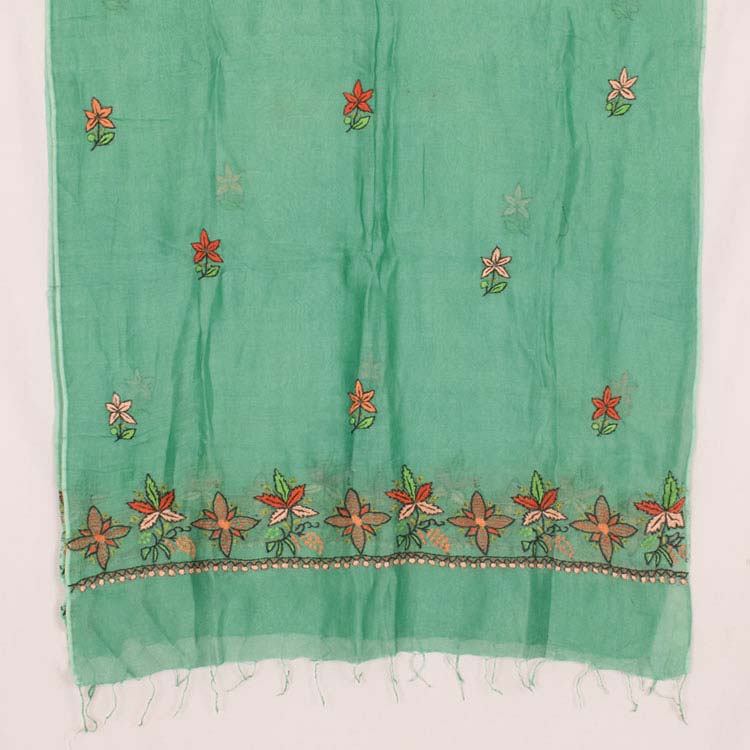 Phulkari Embroidered Silk Cotton Stole 10044816