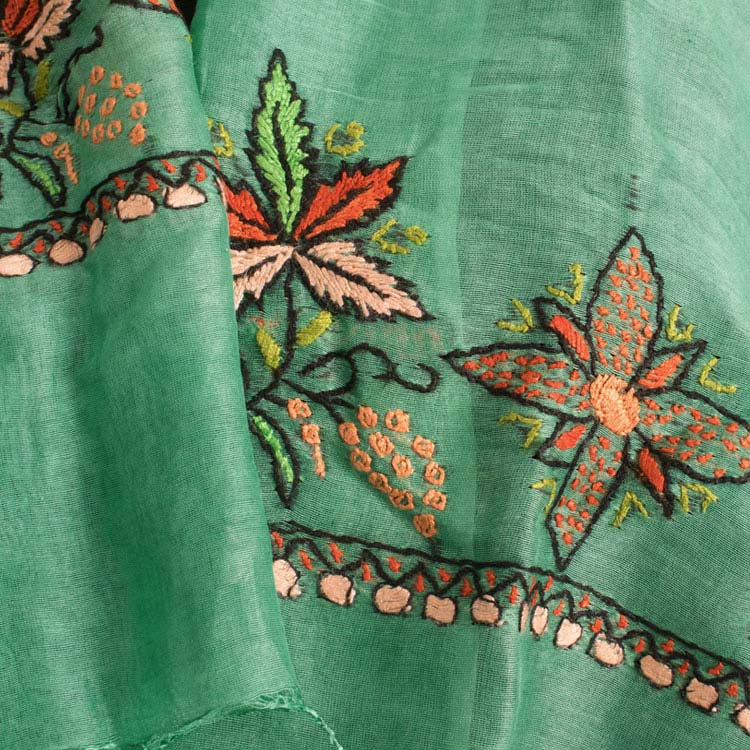 Phulkari Embroidered Silk Cotton Stole 10044816