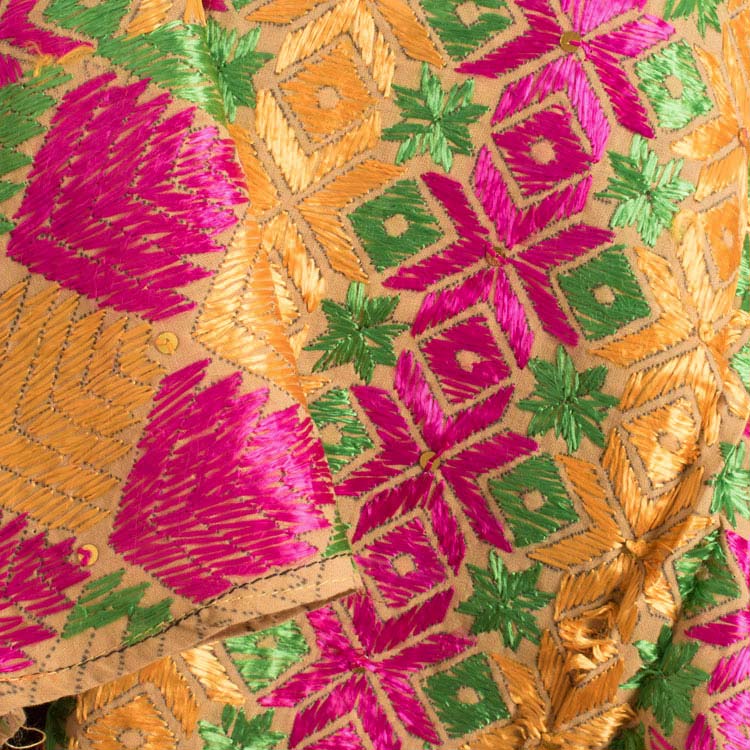 Phulkari Embroidered Cotton Stole 10044819