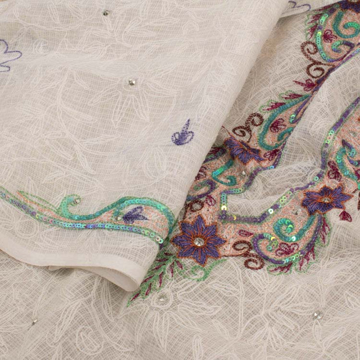 Chikankari Embroidered Kota Cotton Kurta Material 10039902